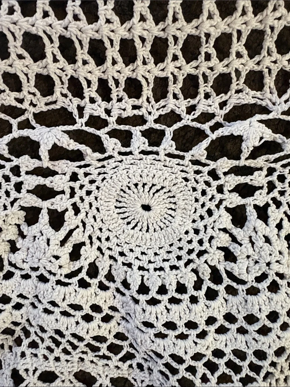 Handmade White Crochet Round Tablecloth / Doily - Home Dining